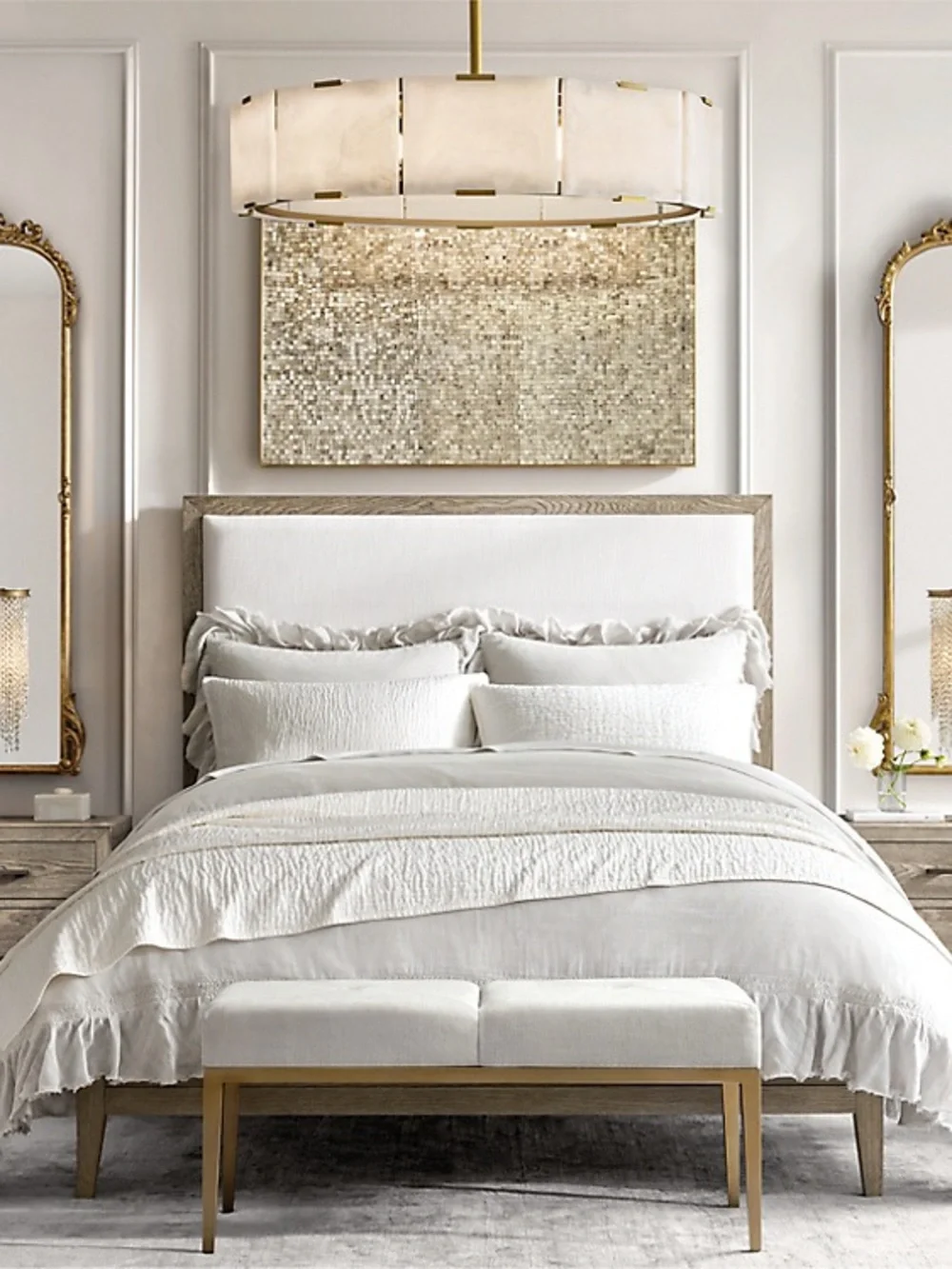 RH Teen Ruffle Linen Blend Duvet Cover - Light Pink  Twin - Restoration Hardware